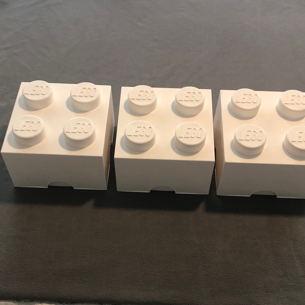 Lego Stackable Storage Cube Bricks 10” x 10” x 7" Bundle Lot of 3 please read